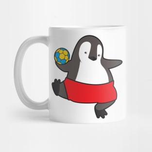 Penguin as Handball player with Handball Mug